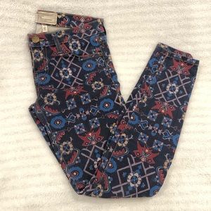 Current/Elliott Printed Ankle Skinny Jeans